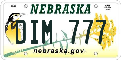 NE license plate DIM777
