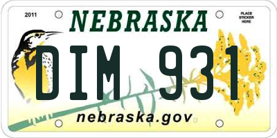 NE license plate DIM931