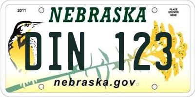 NE license plate DIN123