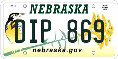 NE license plate DIP869
