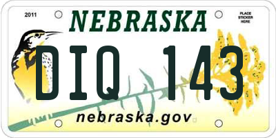 NE license plate DIQ143