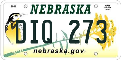 NE license plate DIQ273