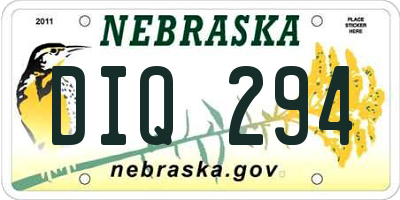 NE license plate DIQ294