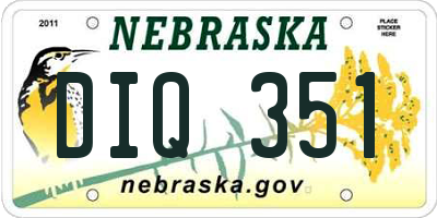 NE license plate DIQ351
