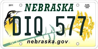 NE license plate DIQ577