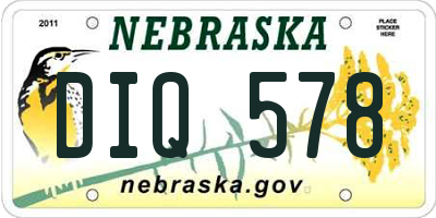 NE license plate DIQ578