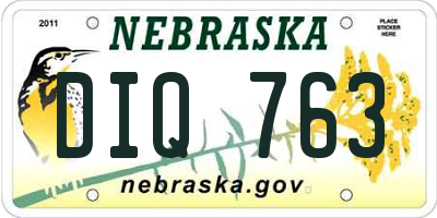 NE license plate DIQ763