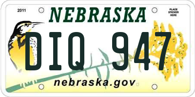 NE license plate DIQ947