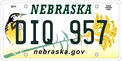 NE license plate DIQ957