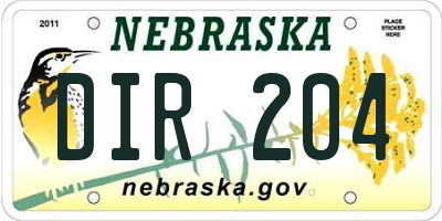 NE license plate DIR204