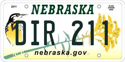 NE license plate DIR211