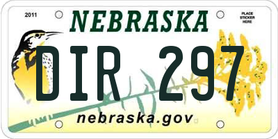 NE license plate DIR297
