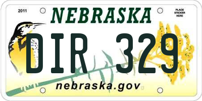 NE license plate DIR329