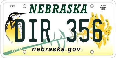 NE license plate DIR356