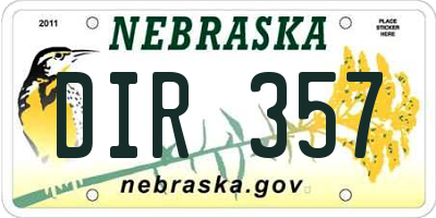 NE license plate DIR357