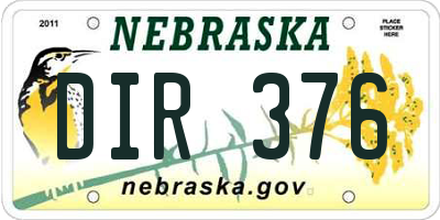 NE license plate DIR376