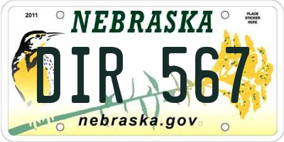NE license plate DIR567