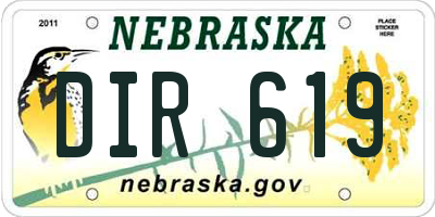 NE license plate DIR619