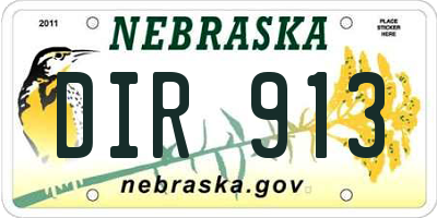 NE license plate DIR913