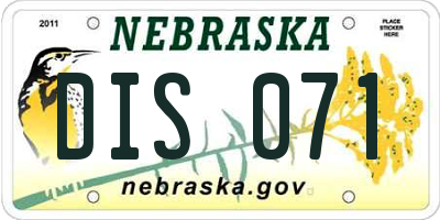 NE license plate DIS071