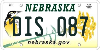 NE license plate DIS087