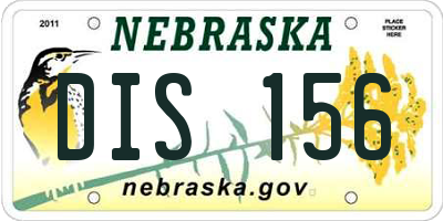 NE license plate DIS156
