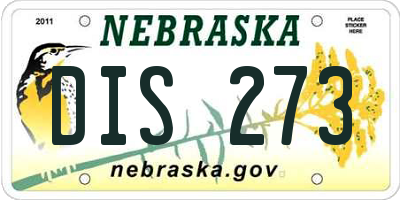 NE license plate DIS273