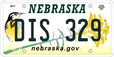 NE license plate DIS329