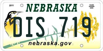 NE license plate DIS719