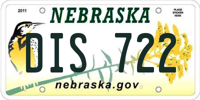 NE license plate DIS722