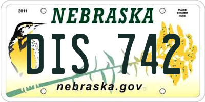NE license plate DIS742