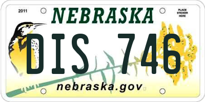 NE license plate DIS746