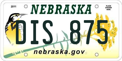 NE license plate DIS875