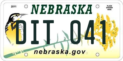 NE license plate DIT041