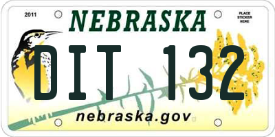 NE license plate DIT132