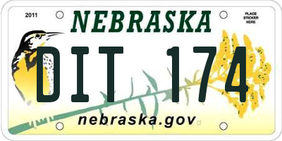 NE license plate DIT174