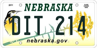NE license plate DIT214