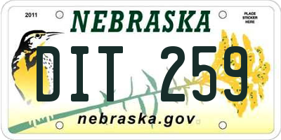 NE license plate DIT259