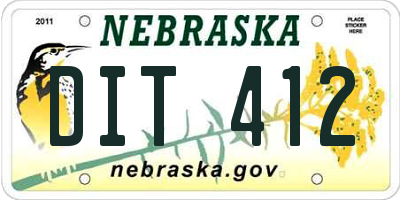 NE license plate DIT412
