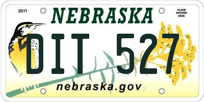 NE license plate DIT527