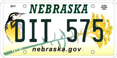 NE license plate DIT575