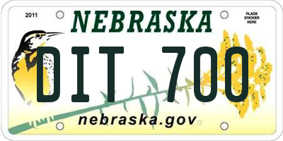 NE license plate DIT700