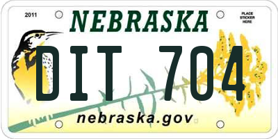 NE license plate DIT704