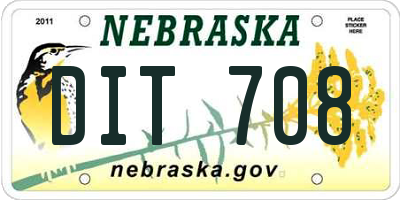 NE license plate DIT708