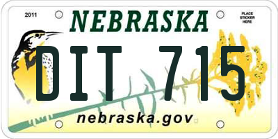 NE license plate DIT715