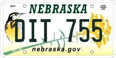 NE license plate DIT755