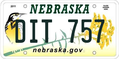 NE license plate DIT757