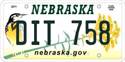 NE license plate DIT758