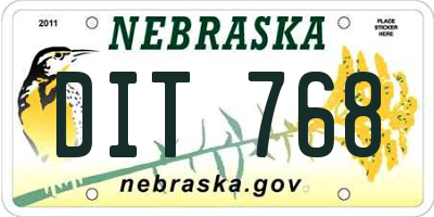 NE license plate DIT768