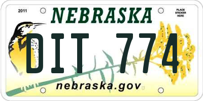 NE license plate DIT774